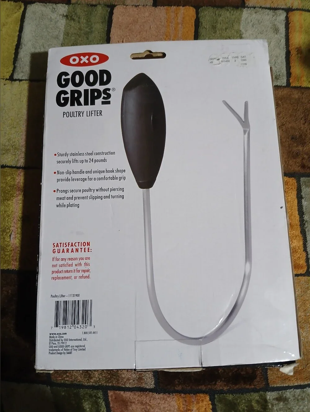 OXO Good Grips Black and Silver Poultry Lifter